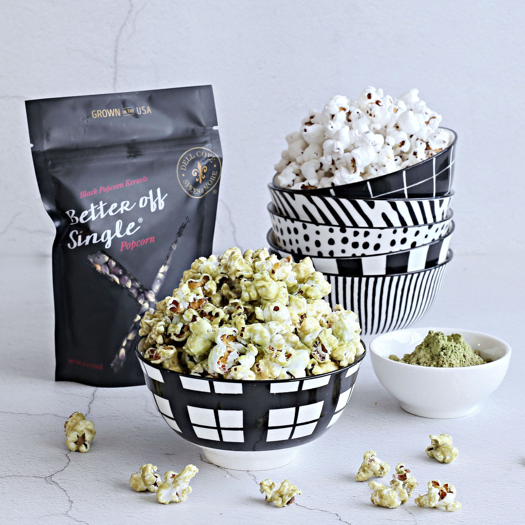 Matcha and White Chocolate Popcorn