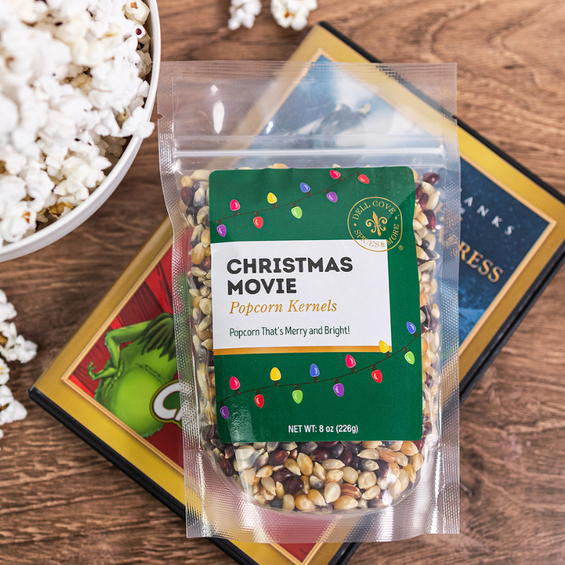 Christmas movie popcorn kernels for Xmas film family fun