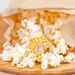 Close-up of popcorn on the cob popping in the microwave