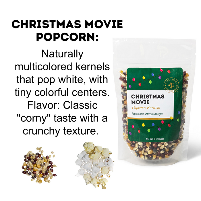 Christmas Movie Popcorn - Multicolored Holiday Kernel Lights