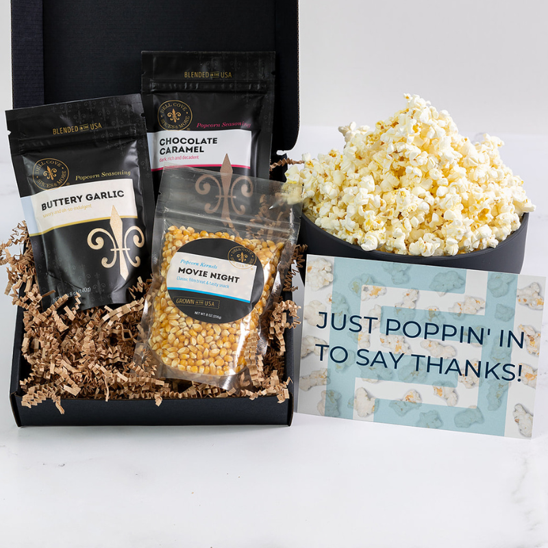 Custom corporate popcorn gift sets - dell cove spices