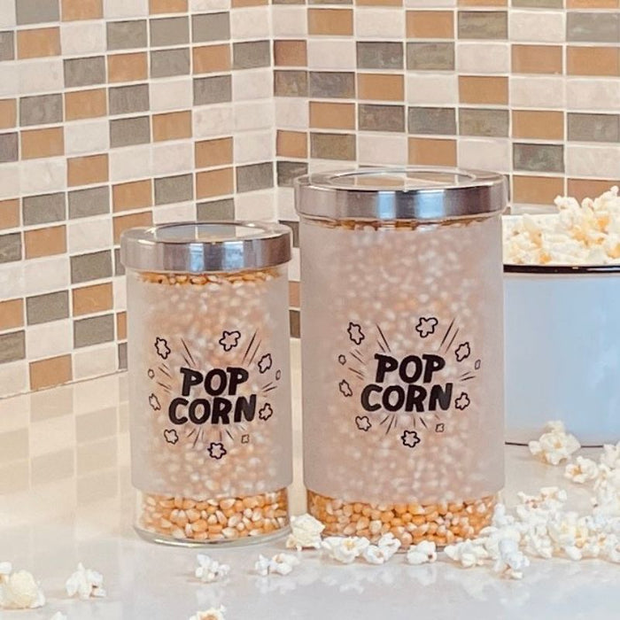 glass popcorn storage jars